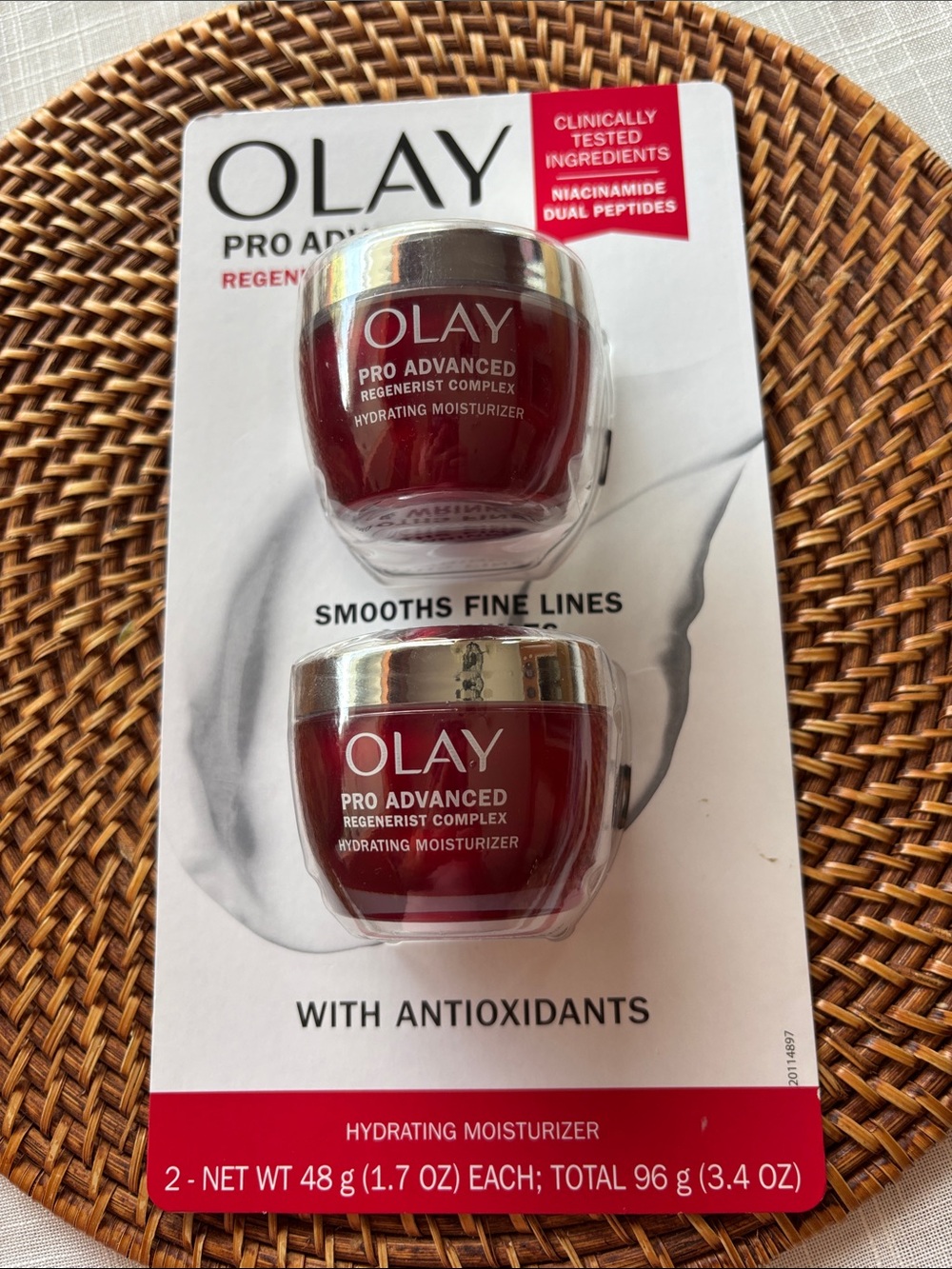 OLAY Pro Advanced Regenerist Hydrating Moisturizer - Red and Silver Jars